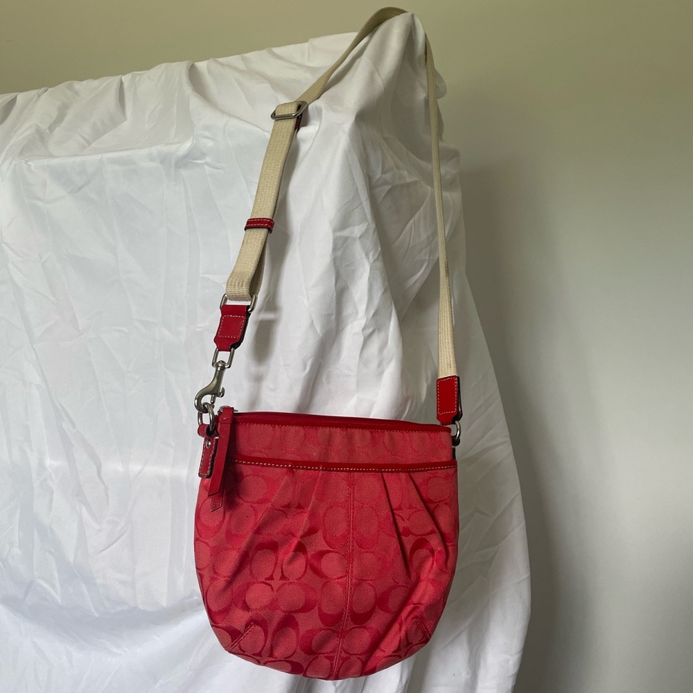 Coach Coral Red Crossbody Bag